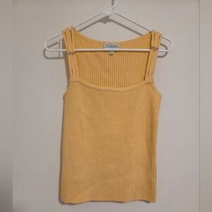 St.John Sport Yellow Ribbed  Knit Tank Top Wool Blend